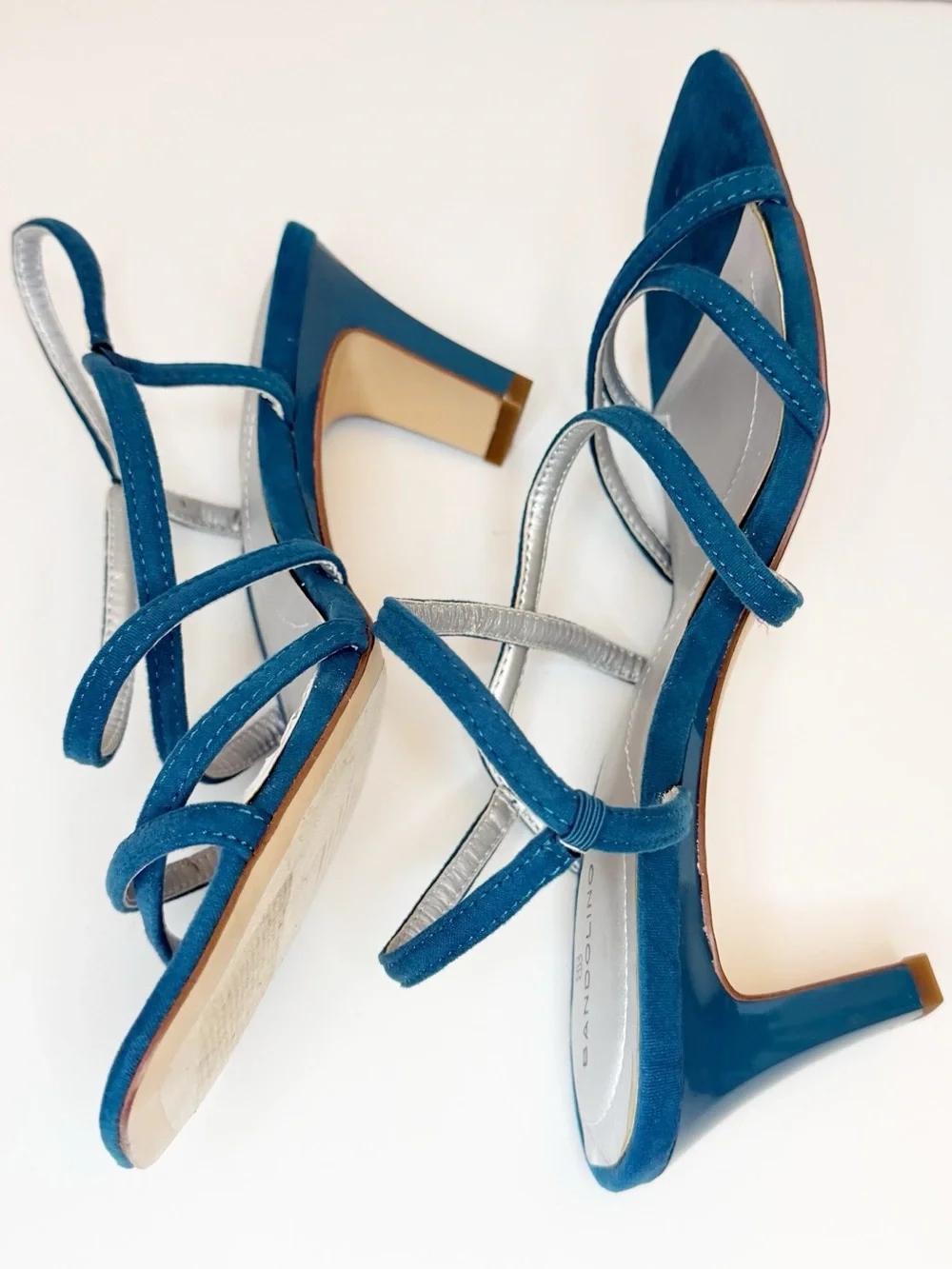 Bandolino Blue Strappy Block Heel Sandals